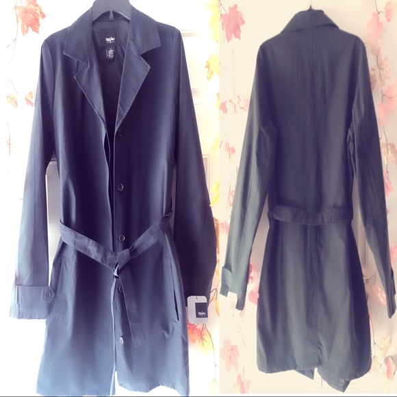 MOSSIMO Black Trench Coat🌼 - Picture 3 of 16